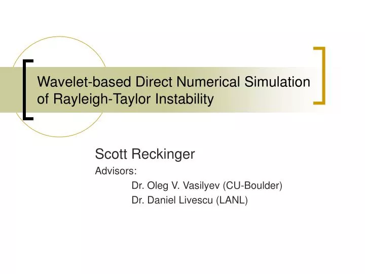 wavelet based direct numerical simulation of rayleigh taylor instability