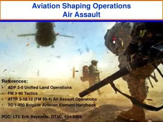 Aviation Shaping Operations Air Assault