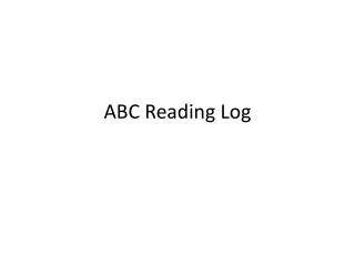 ABC Reading Log