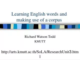 Learning English words and making use of a corpus