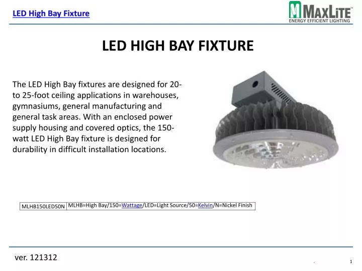 led high bay fixture