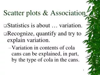 Scatter plots &amp; Association