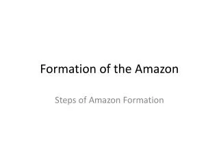 Formation of the Amazon