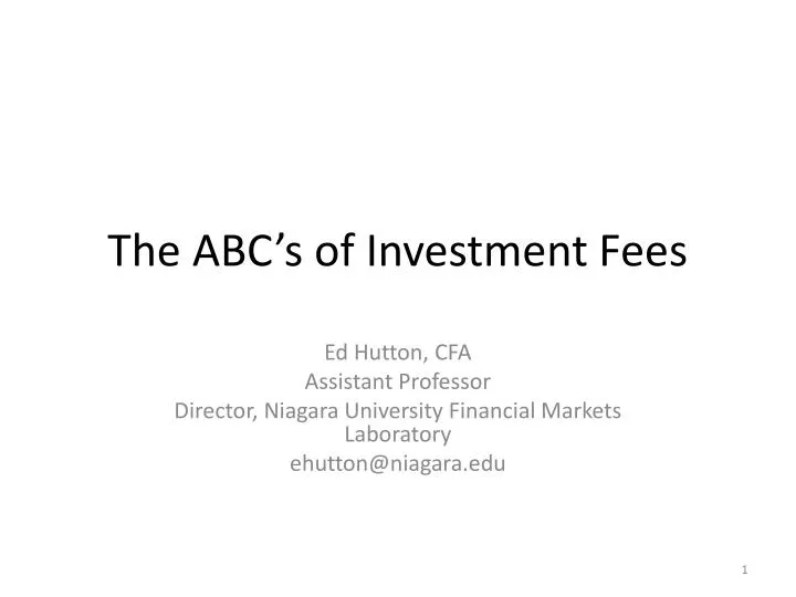 the abc s of investment fees