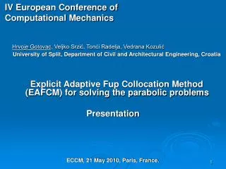 IV European Conference of Computational Mechanics