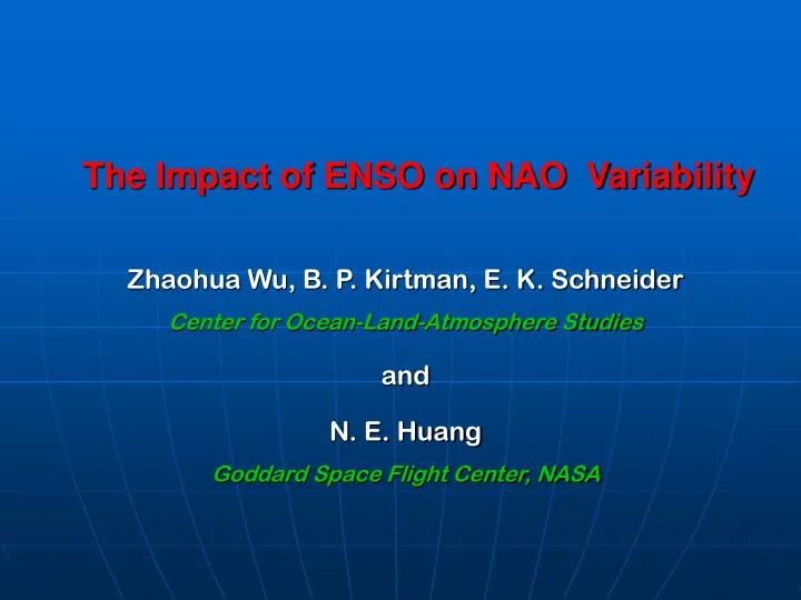 the impact of enso on nao variability