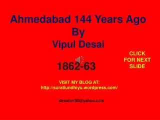 Ahmedabad 144 Years Ago By Vipul Desai