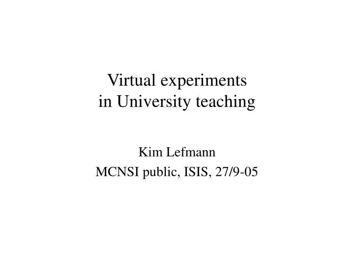 virtual experiments in university teaching