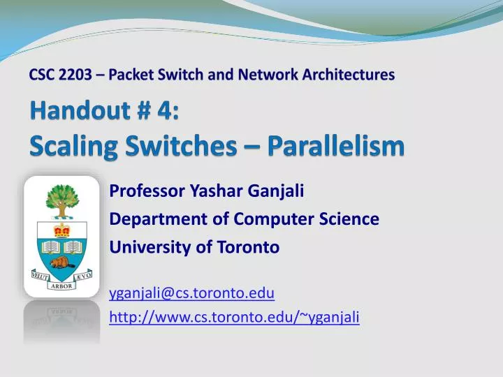handout 4 scaling switches parallelism