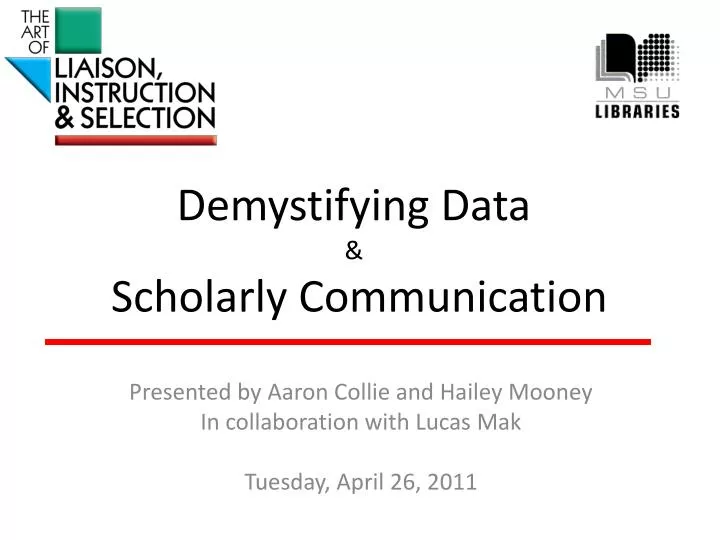 demystifying data scholarly communication