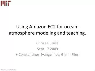 Using Amazon EC2 for ocean-atmosphere modeling and teaching.