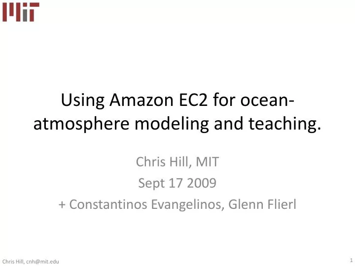 using amazon ec2 for ocean atmosphere modeling and teaching