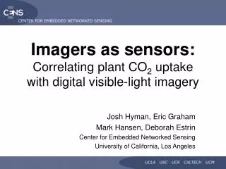 Imagers as sensors: Correlating plant CO 2 uptake with digital visible-light imagery