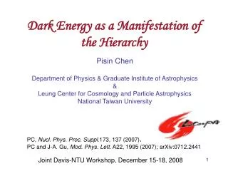 Dark Energy as a Manifestation of the Hierarchy