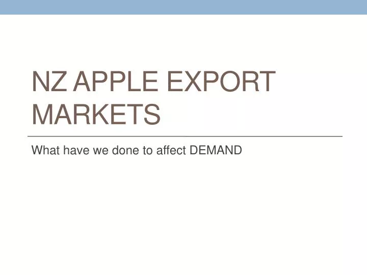 nz apple export markets