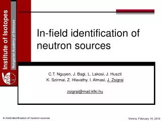 In-field identification of neutron sources