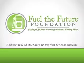 Addressing food insecurity among New Orleans students