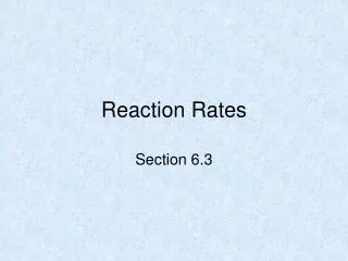 reaction rates