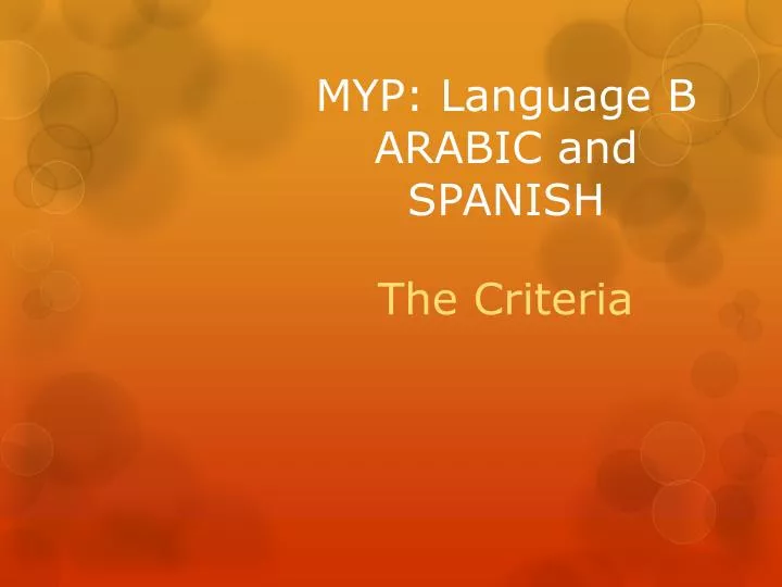 myp language b arabic and spanish