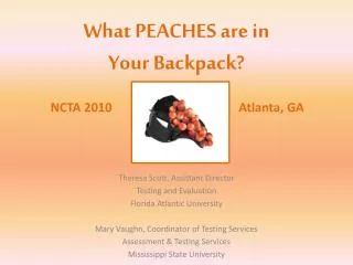 What PEACHES are in Your Backpack?