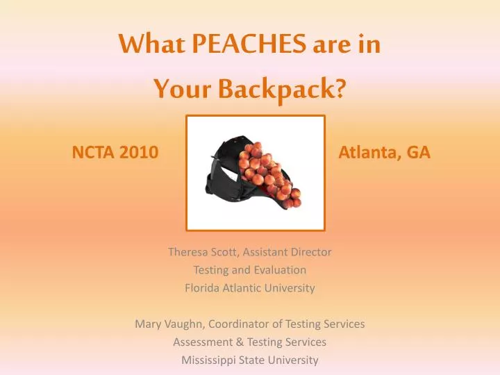 what peaches are in your backpack