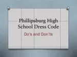 Phillipsburg High School Dress Code