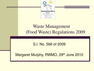 Waste Management (Food Waste) Regulations 2009