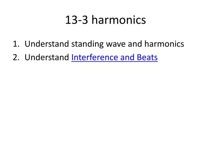13 3 harmonics