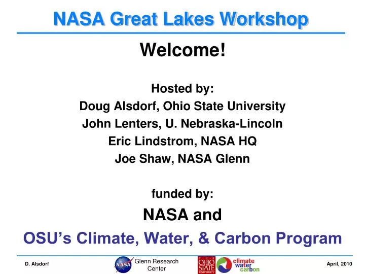 nasa great lakes workshop