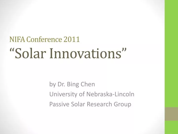 nifa conference 2011 solar innovations