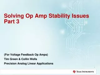 Solving Op Amp Stability Issues Part 3