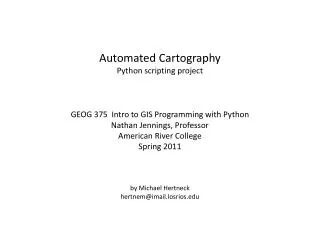 Automated Cartography Python scripting project