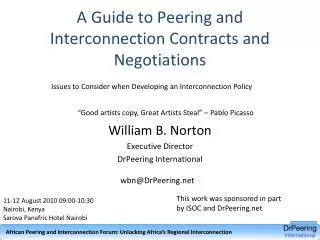 A Guide to Peering and Interconnection Contracts and Negotiations