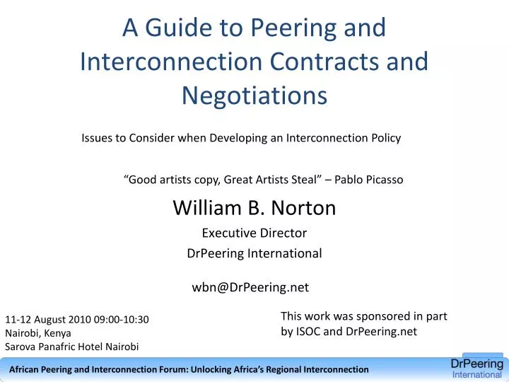 a guide to peering and interconnection contracts and negotiations