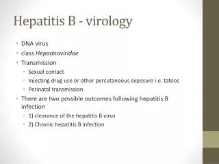 Hepatitis B - virology