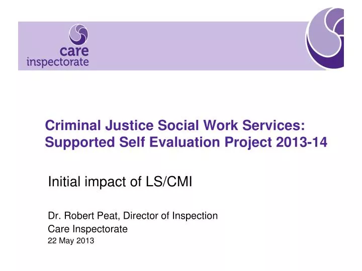 criminal justice social work services supported self evaluation project 2013 14