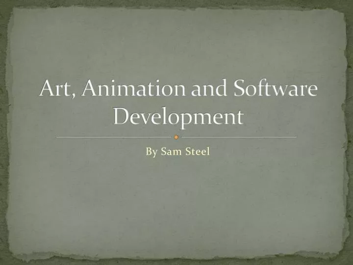 art animation and software development