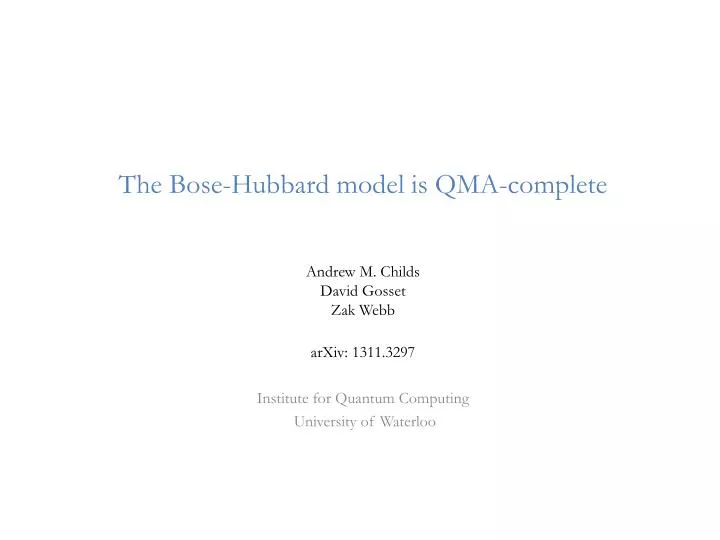 the bose hubbard model is qma complete