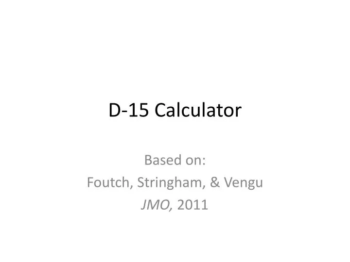 d 15 calculator