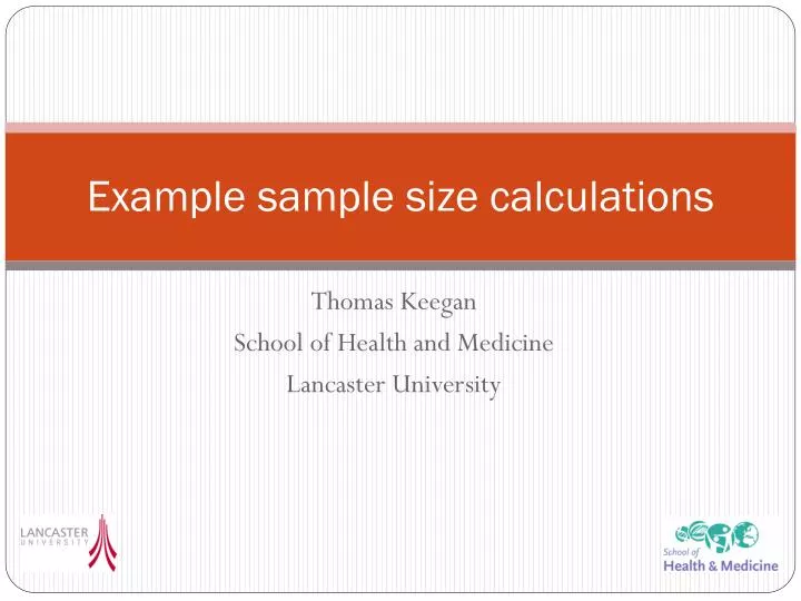 example sample size calculations