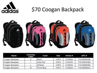 $70 Coogan Backpack