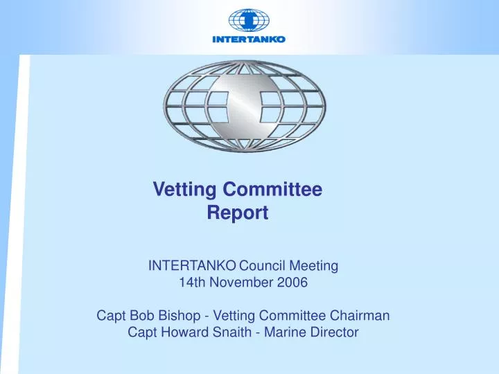 vetting committee report