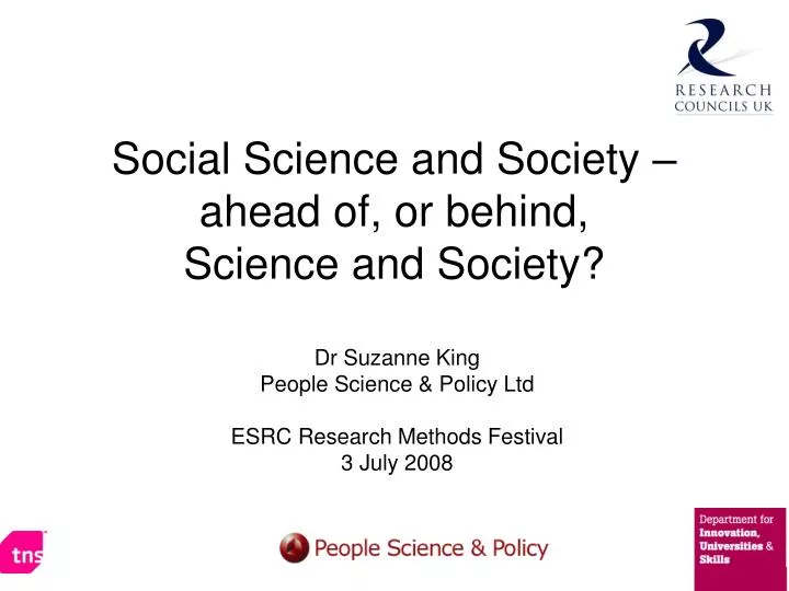 social science and society ahead of or behind science and society