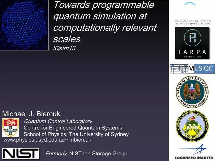 towards programmable quantum simulation at computationally relevant scales iqsim13