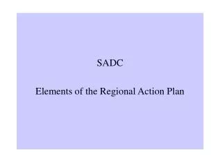 SADC Elements of the Regional Action Plan