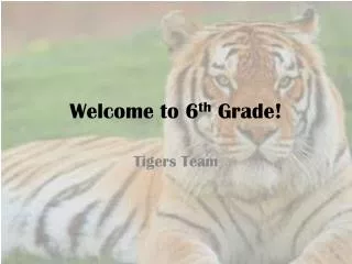 Welcome to 6 th Grade!