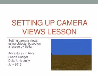 Setting up Camera Views Lesson