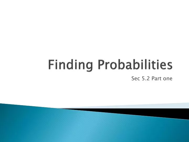 finding probabilities
