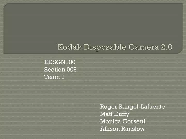kodak disposable camera 2 0