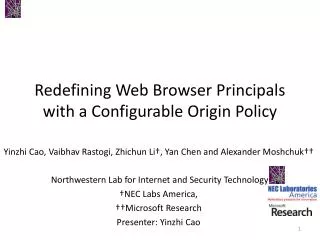 Redefining Web Browser Principals with a Configurable Origin Policy
